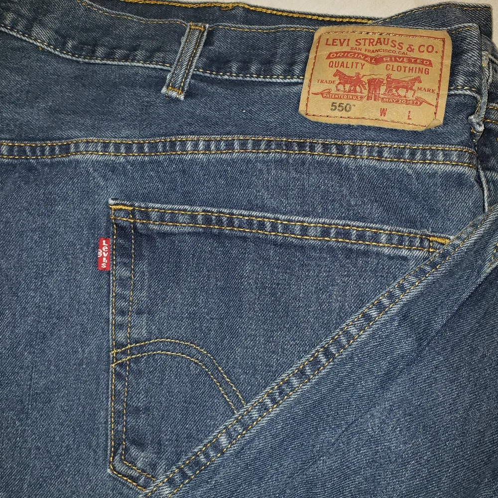 Levi's Blue Denim Jeans with Brown Leather Patch